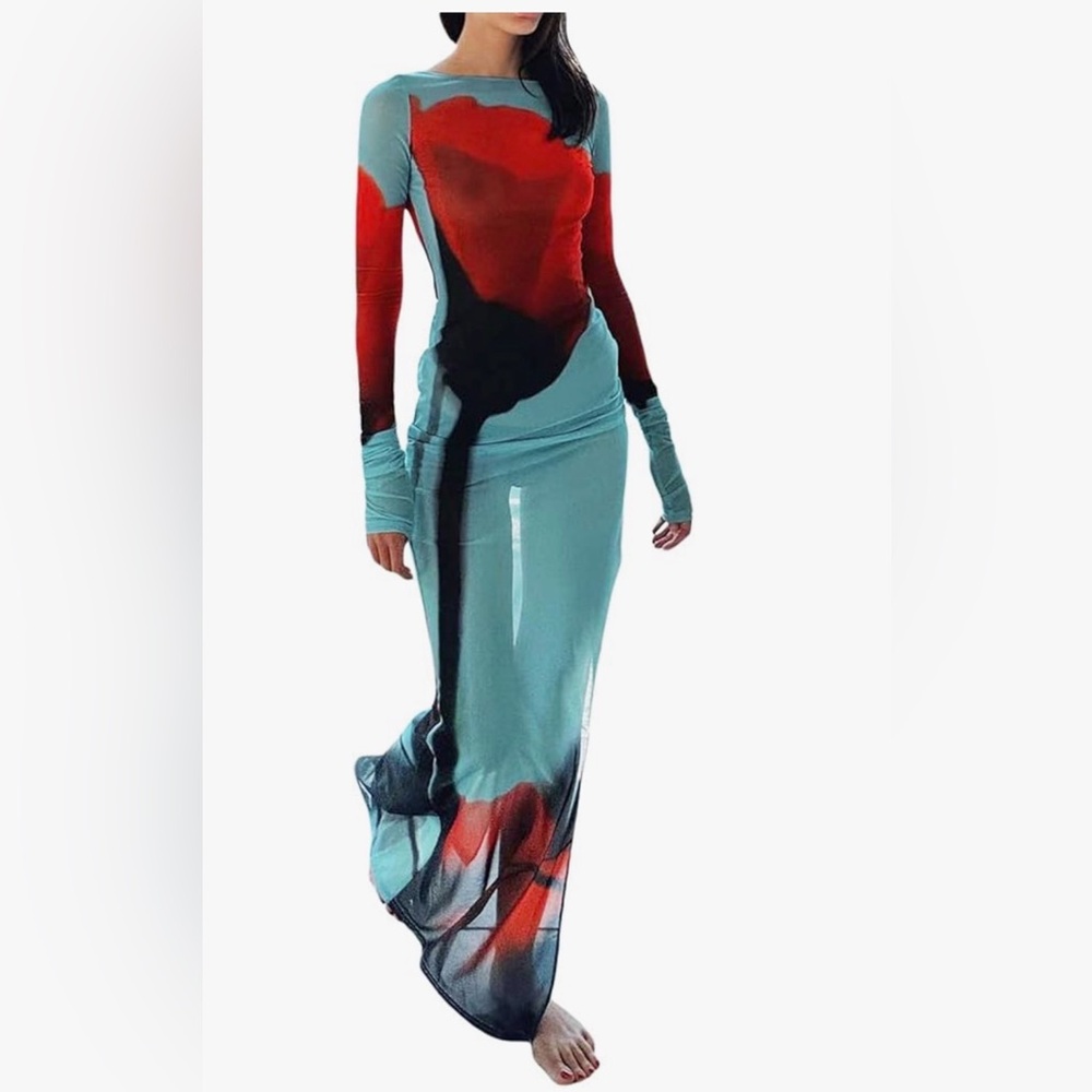 Elegant Multicolor Women's Beach Dress